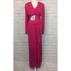 Vtg 80s Hot Pink belted wrap dress Size xs/s READ Criscione